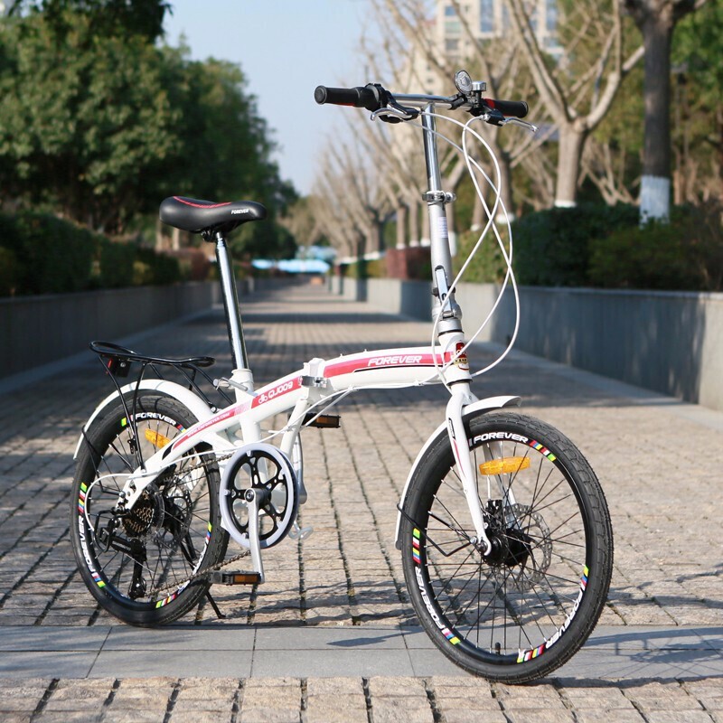 永久折叠自行车20英寸变速双碟刹男女式成人学生城市便携小公路竞速